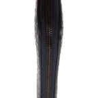 Wallet Long Zip Around Wallet Navy Intrecciato Calfskin Leather