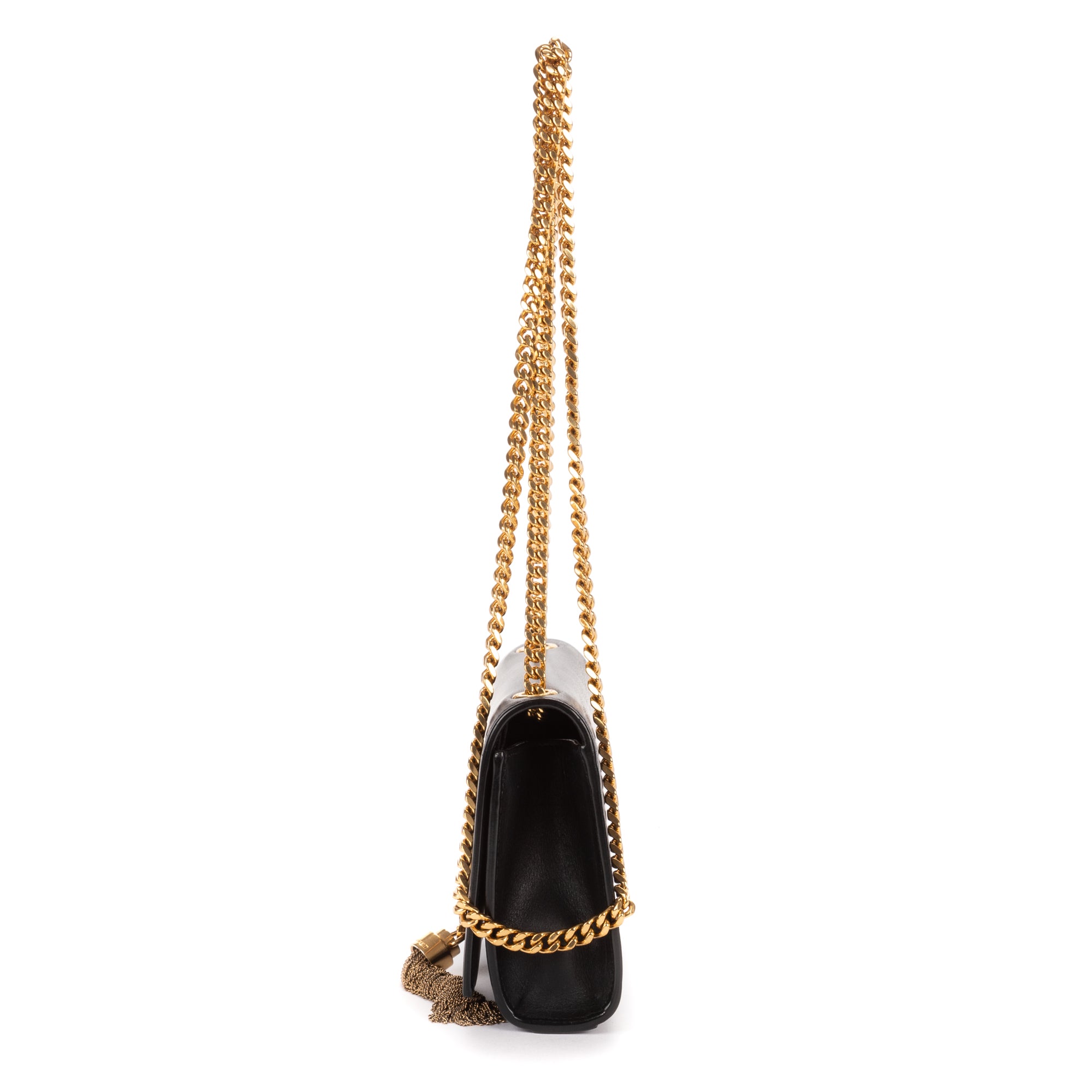 Shoulder Bag Kate Tassel Crossbody Black Smooth Calfskin Leather