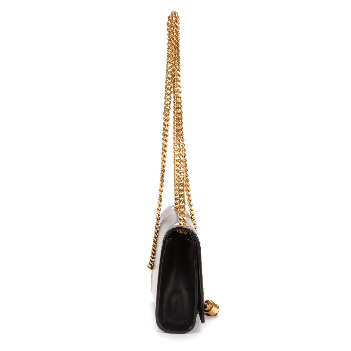 Bolso de Hombro Kate Tassel Crossbody de Piel de Becerro Lisa Negra