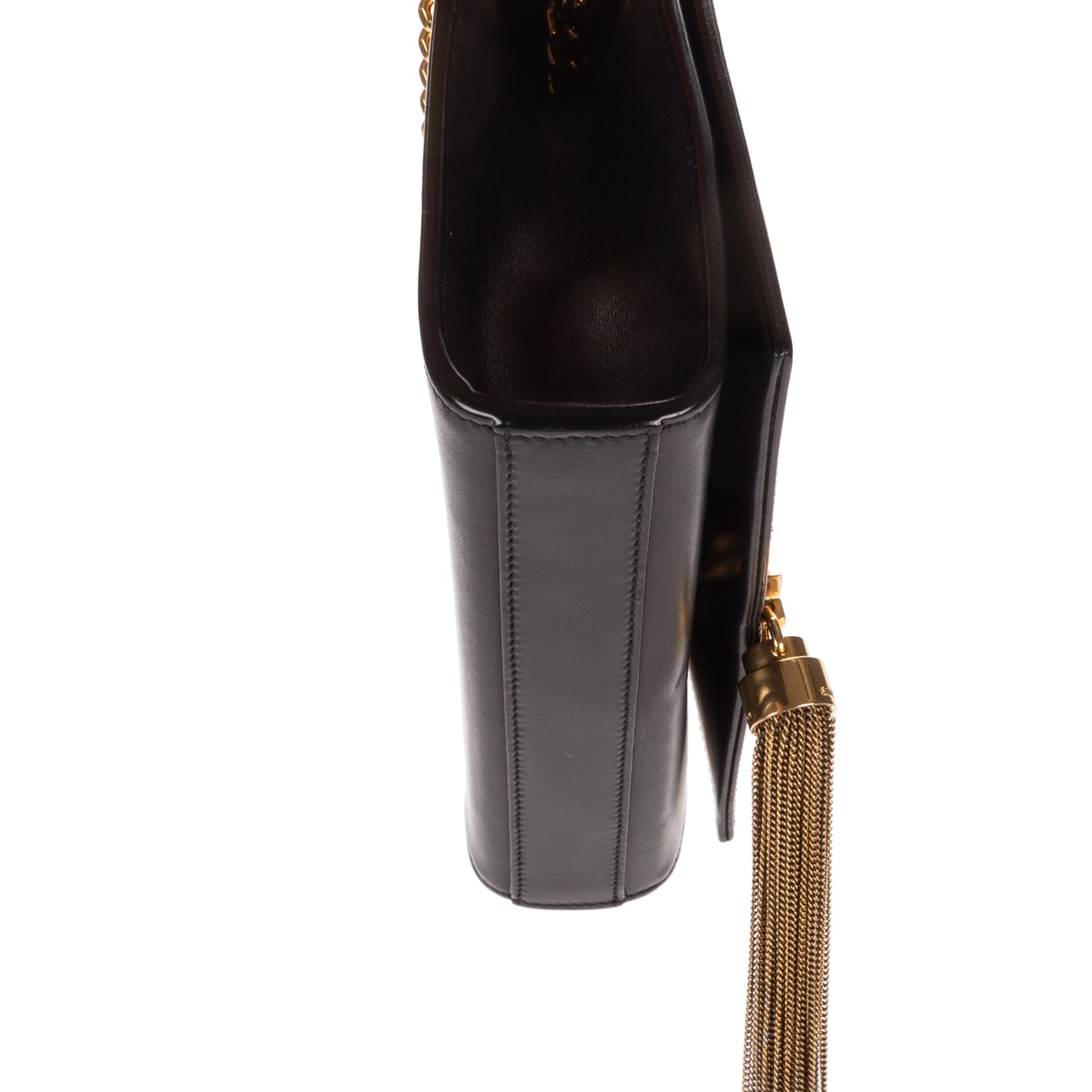 Shoulder Bag Kate Tassel Crossbody Black Smooth Calfskin Leather