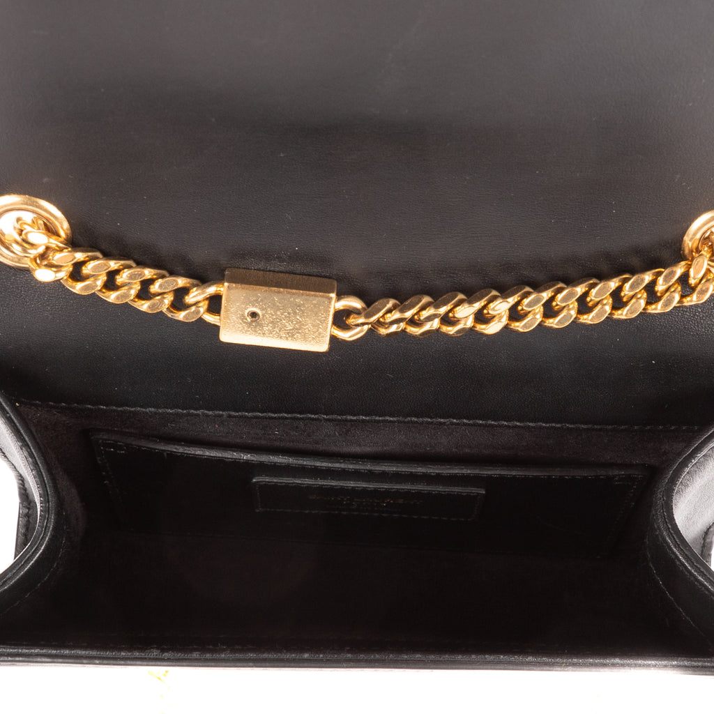 Shoulder Bag Kate Tassel Crossbody Black Smooth Calfskin Leather
