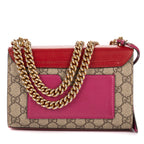 Shoulder Bag Small Padlock Chain Crossbody Small Red Monogrammed Canvas