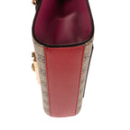 Shoulder Bag Small Padlock Chain Crossbody Small Red Monogrammed Canvas