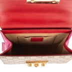 Shoulder Bag Small Padlock Chain Crossbody Small Red Monogrammed Canvas