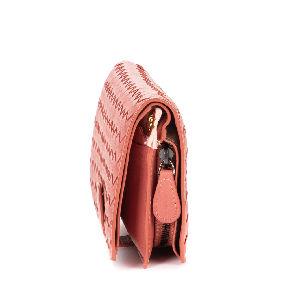 Wallet Continental Wallet Blush Pink Intrecciato Calfskin Leather