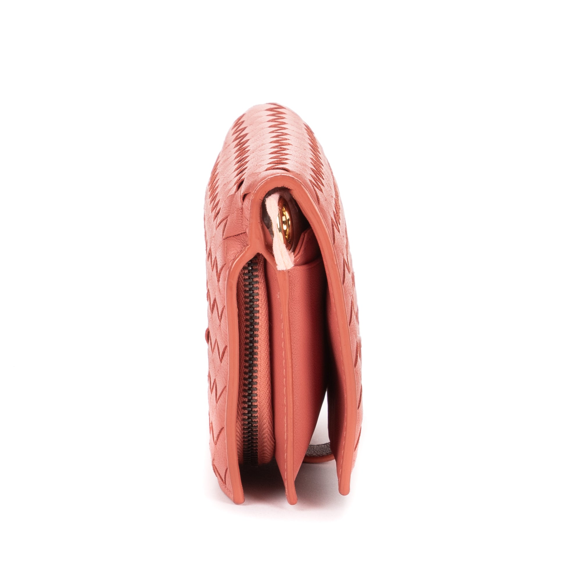 Wallet Continental Wallet Blush Pink Intrecciato Calfskin Leather