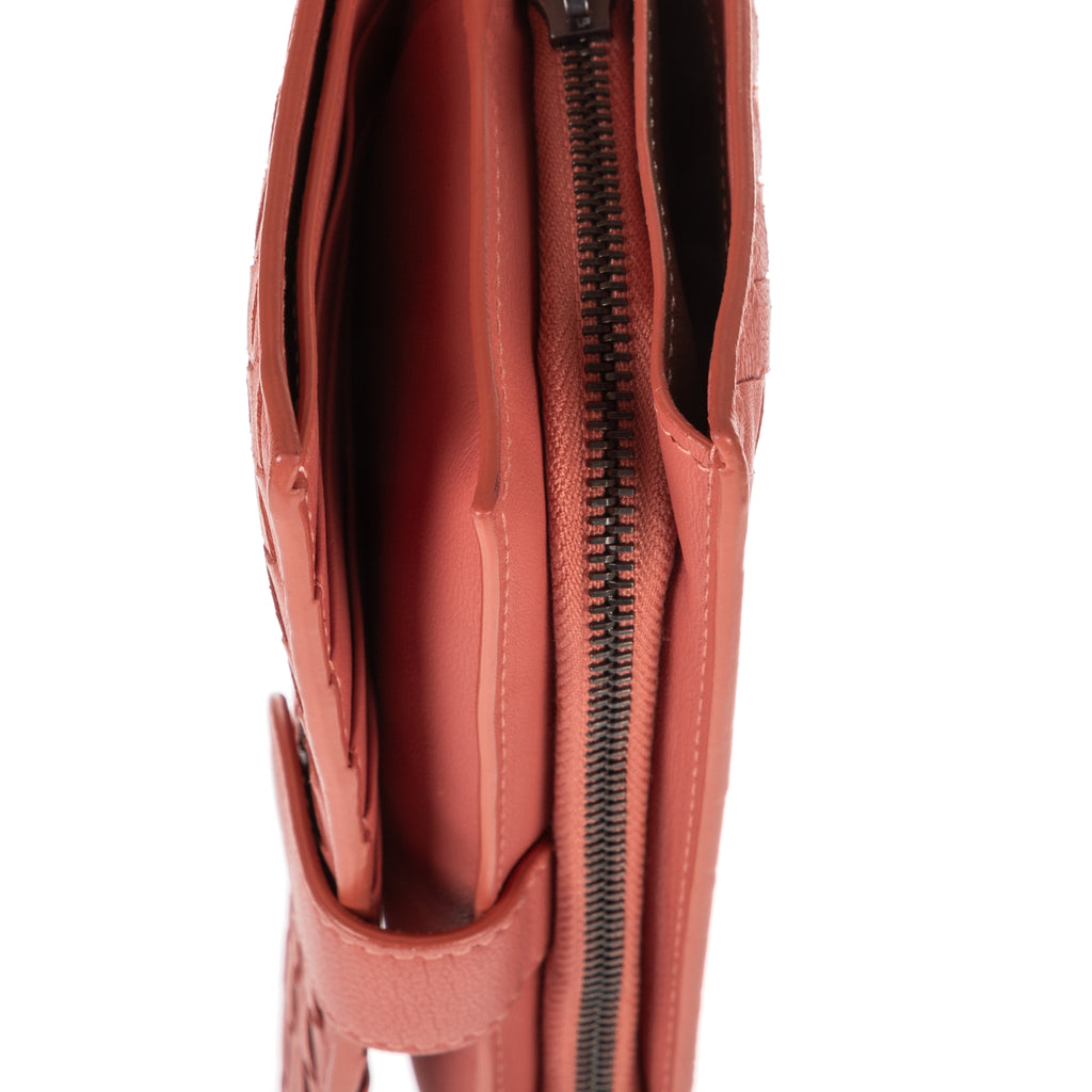 Wallet Continental Wallet Blush Pink Intrecciato Calfskin Leather