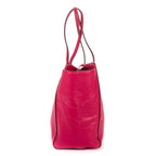 Shoulder Bag Swing Shopper Tote Fuchsia Pink Grained Calfskin Leather