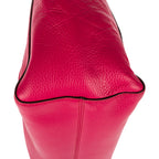 Shoulder Bag Swing Shopper Tote Fuchsia Pink Grained Calfskin Leather