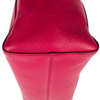 Shoulder Bag Swing Shopper Tote Fuchsia Pink Grained Calfskin Leather