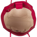 Shoulder Bag Swing Shopper Tote Fuchsia Pink Grained Calfskin Leather