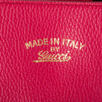 Shoulder Bag Swing Shopper Tote Fuchsia Pink Grained Calfskin Leather