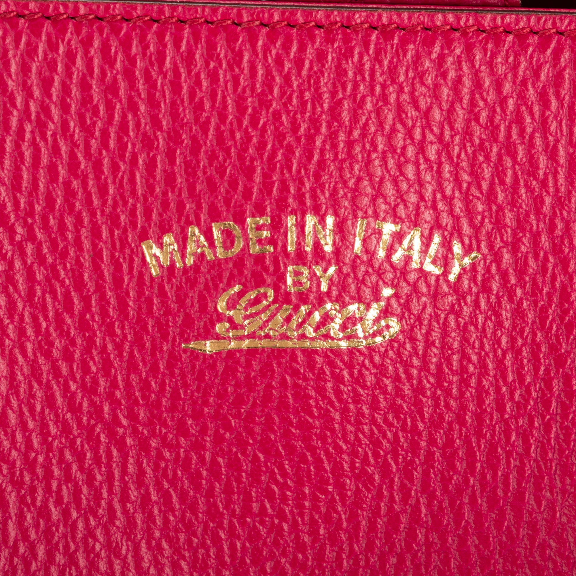 Shoulder Bag Swing Shopper Tote Fuchsia Pink Grained Calfskin Leather
