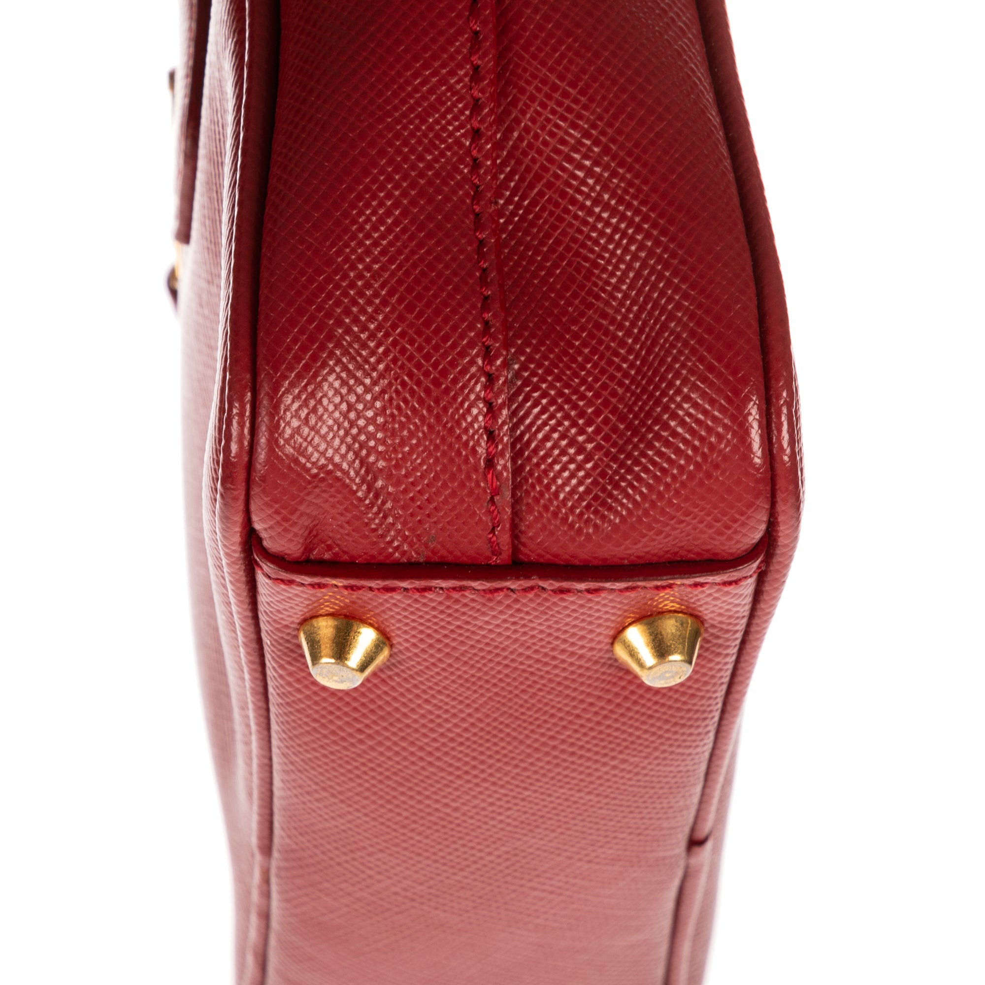 Shoulder Bag Mini Top Handle Crossbody Mini Red Saffiano Lux Leather