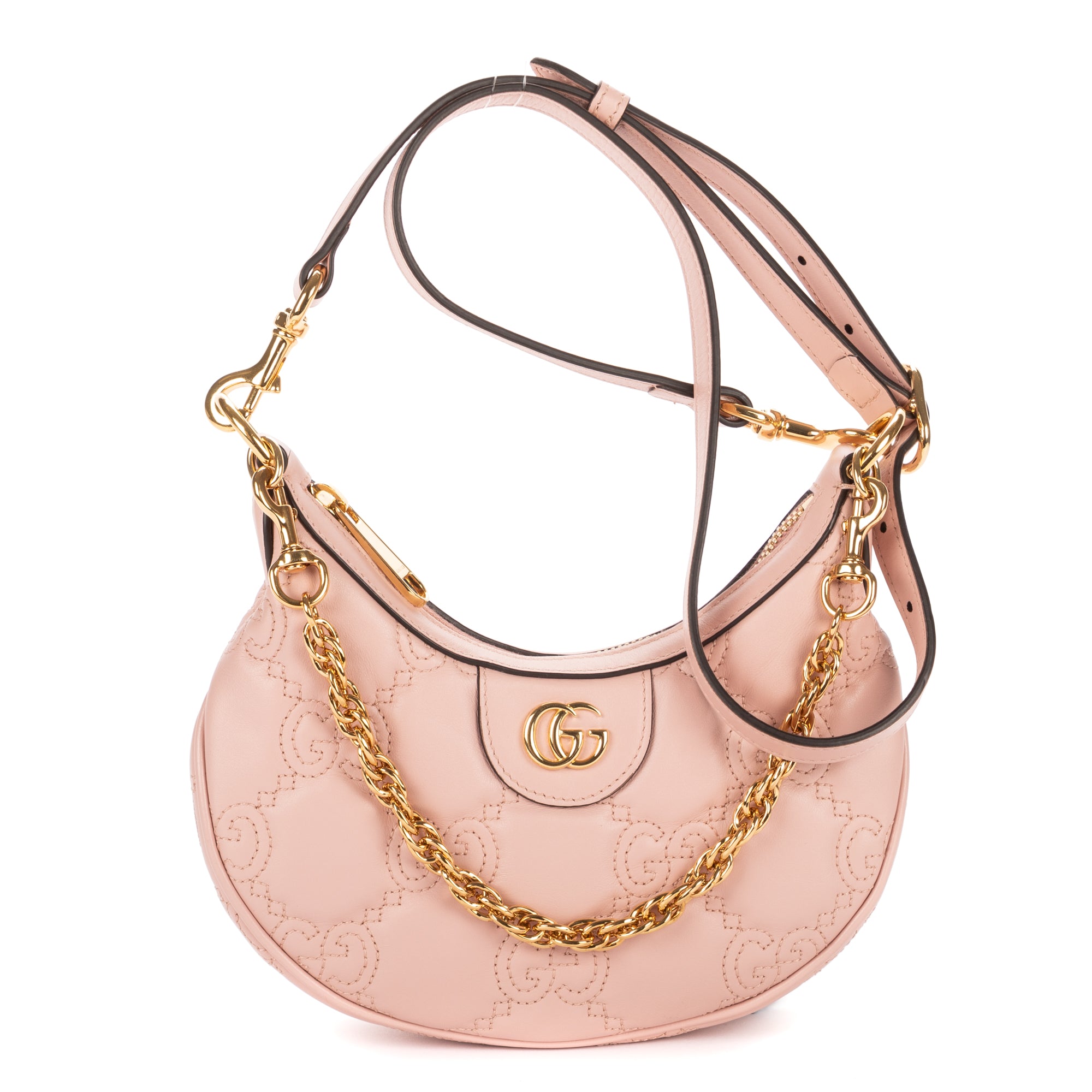 Shoulder Bag Double G Crossbody Small Light Pink GG Matelasse Leather