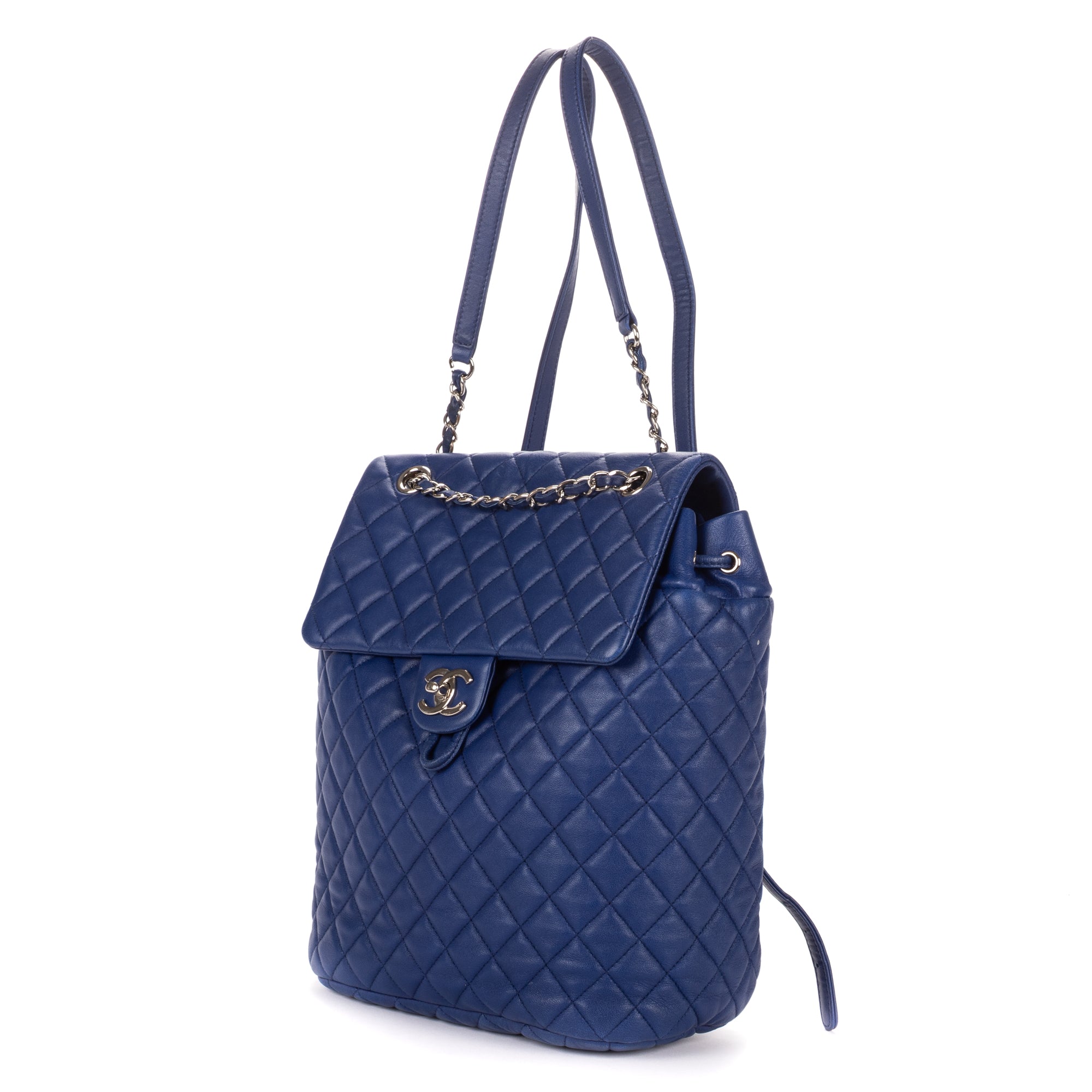 Backpack Urban Spirit Backpack Large Blue Quilted Lambskin Leather