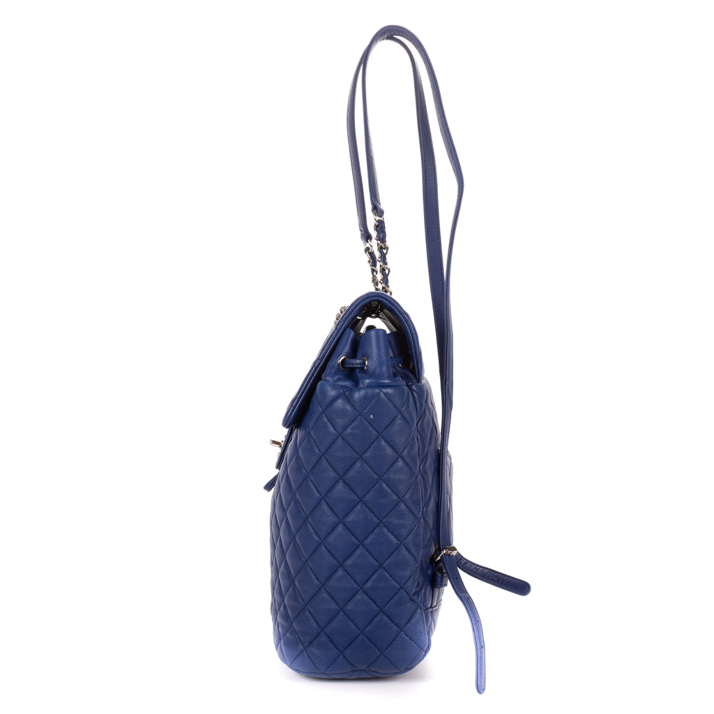 Backpack Urban Spirit Backpack Large Blue Quilted Lambskin Leather