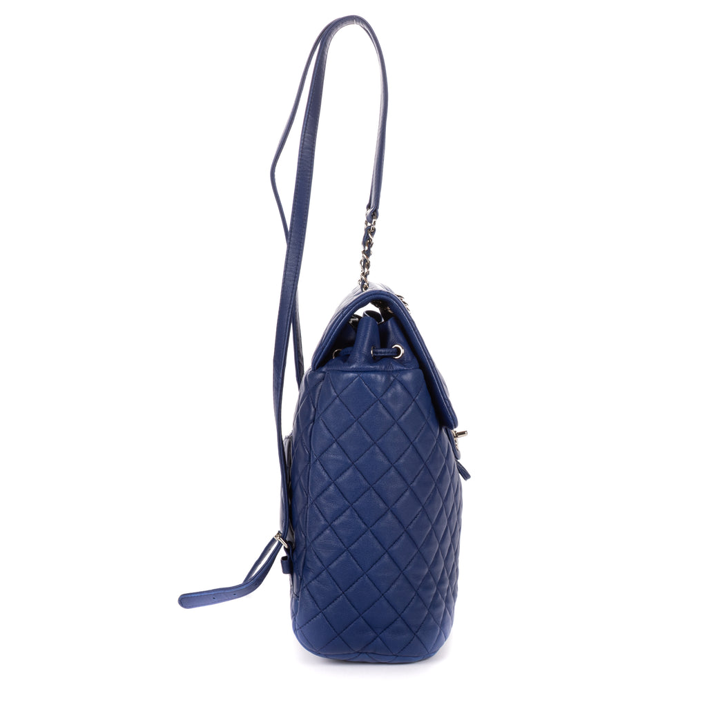 Backpack Urban Spirit Backpack Large Blue Quilted Lambskin Leather