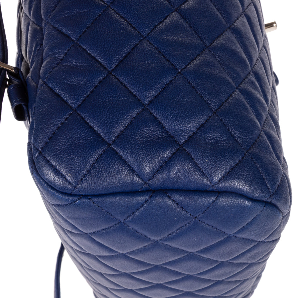 Backpack Urban Spirit Backpack Large Blue Quilted Lambskin Leather