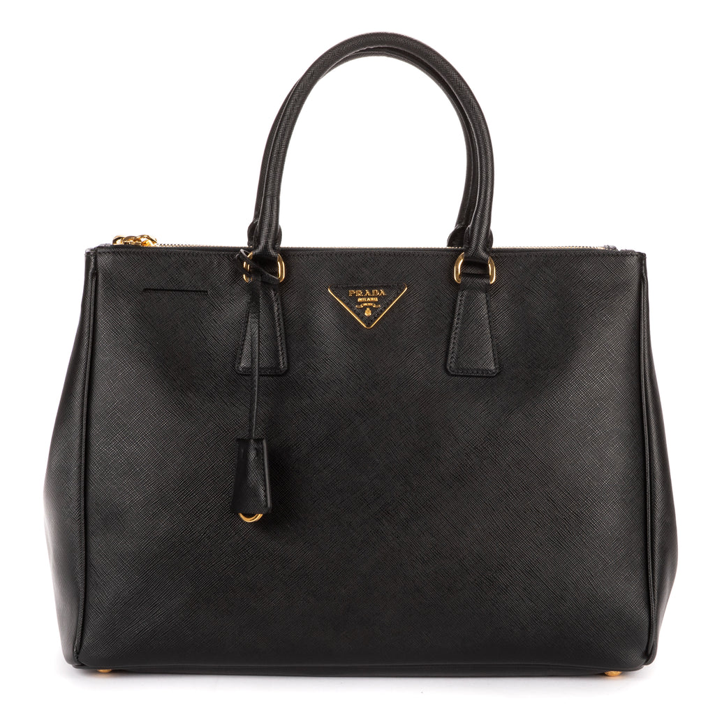 Shoulder Bag Large Galleria Double Zip Tote Large Black Saffiano Lux Leather