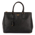 Shoulder Bag Large Galleria Double Zip Tote Large Black Saffiano Lux Leather