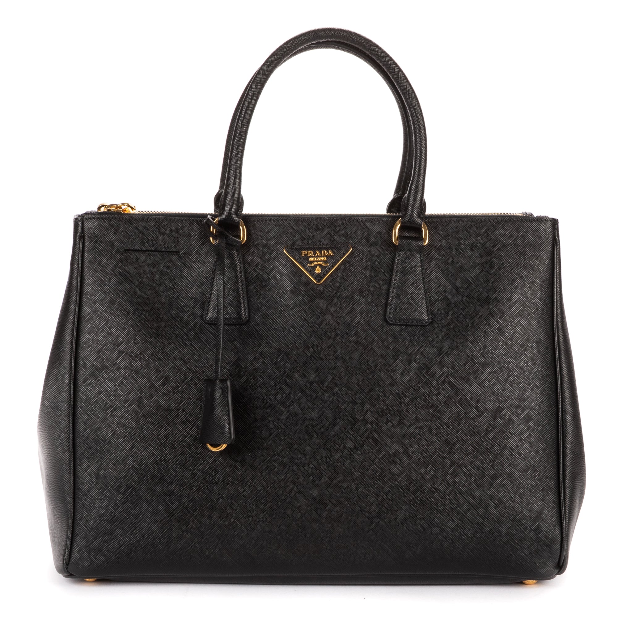 Shoulder Bag Large Galleria Double Zip Tote Large Black Saffiano Lux Leather