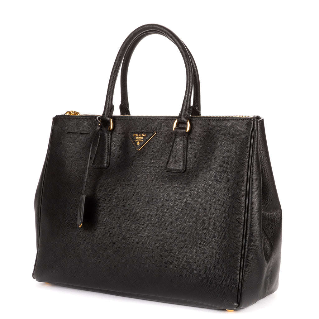 Shoulder Bag Large Galleria Double Zip Tote Large Black Saffiano Lux Leather
