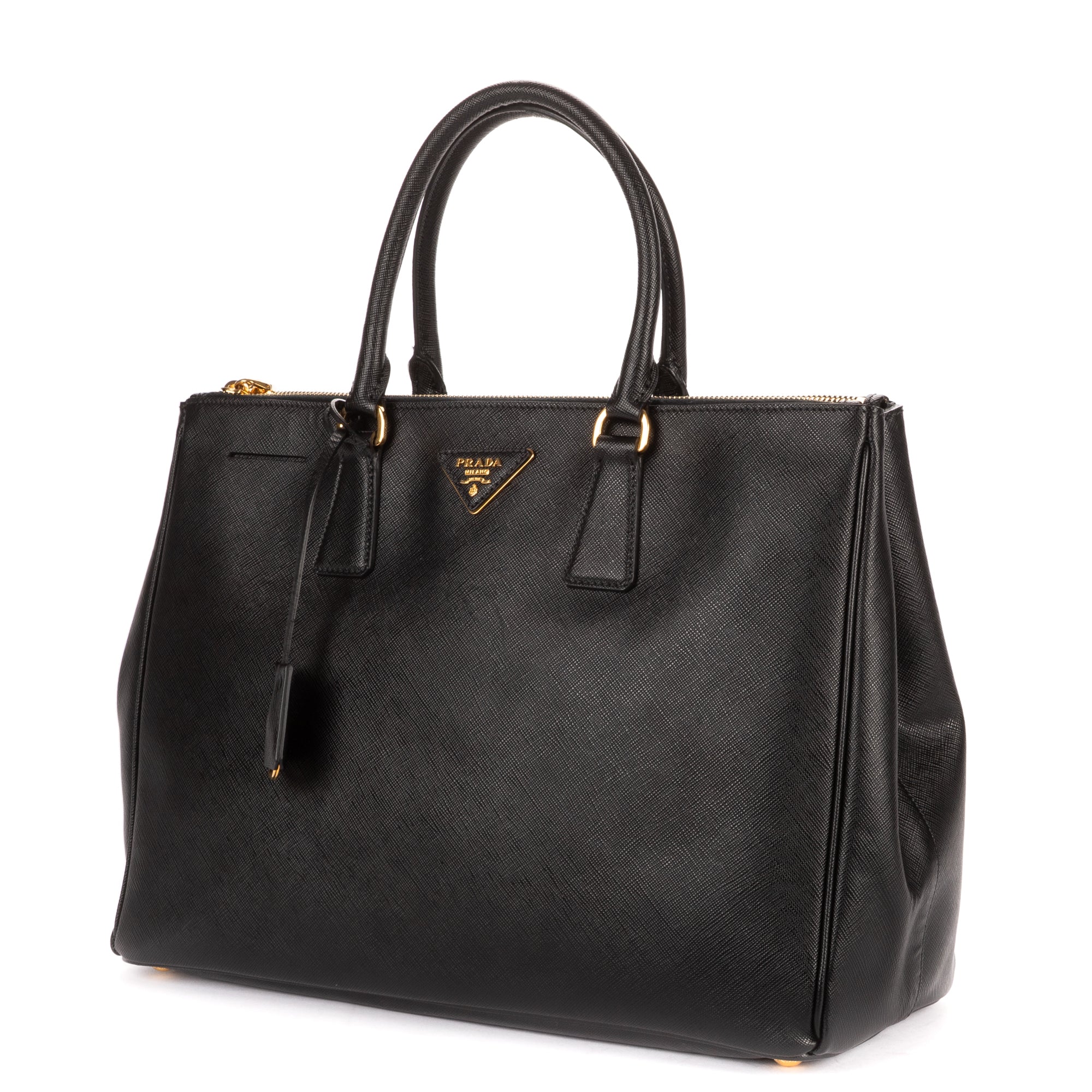 Shoulder Bag Large Galleria Double Zip Tote Large Black Saffiano Lux Leather