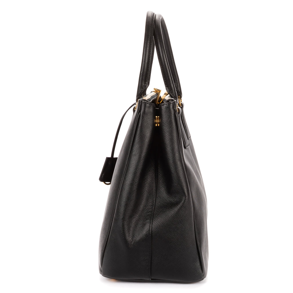Shoulder Bag Large Galleria Double Zip Tote Large Black Saffiano Lux Leather