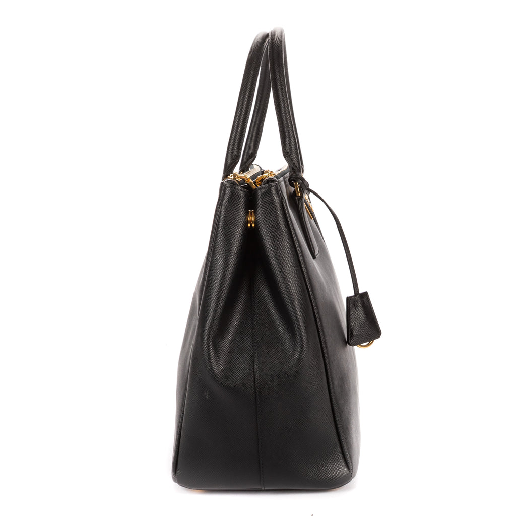 Shoulder Bag Large Galleria Double Zip Tote Large Black Saffiano Lux Leather