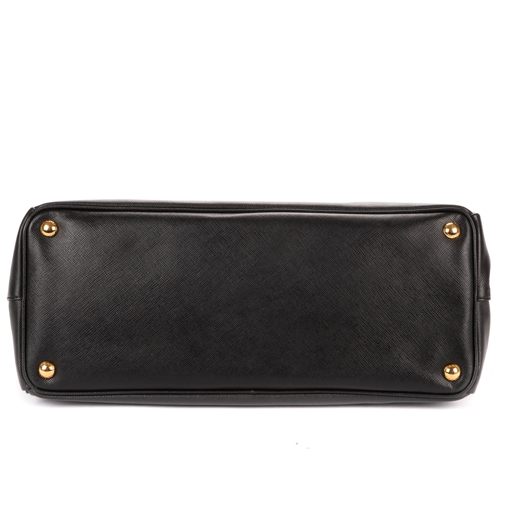 Shoulder Bag Large Galleria Double Zip Tote Large Black Saffiano Lux Leather