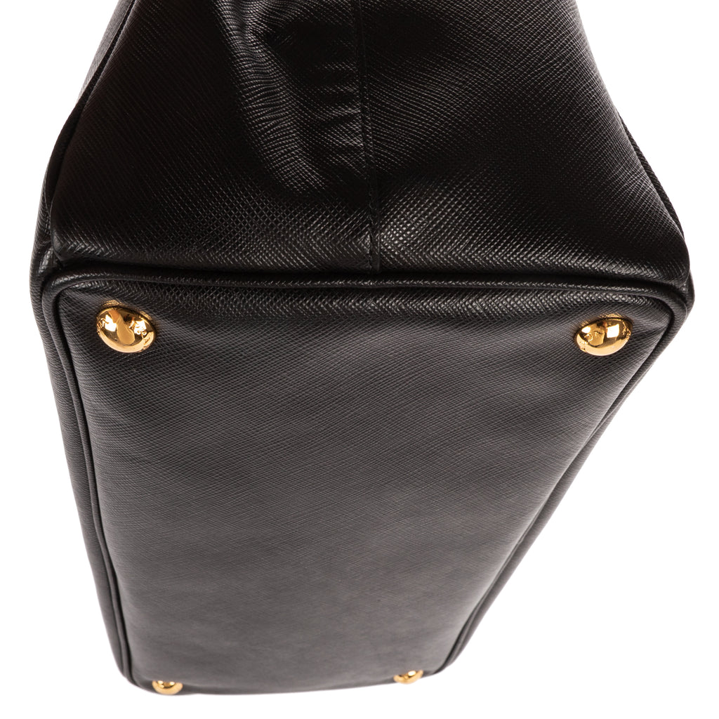 Shoulder Bag Large Galleria Double Zip Tote Large Black Saffiano Lux Leather