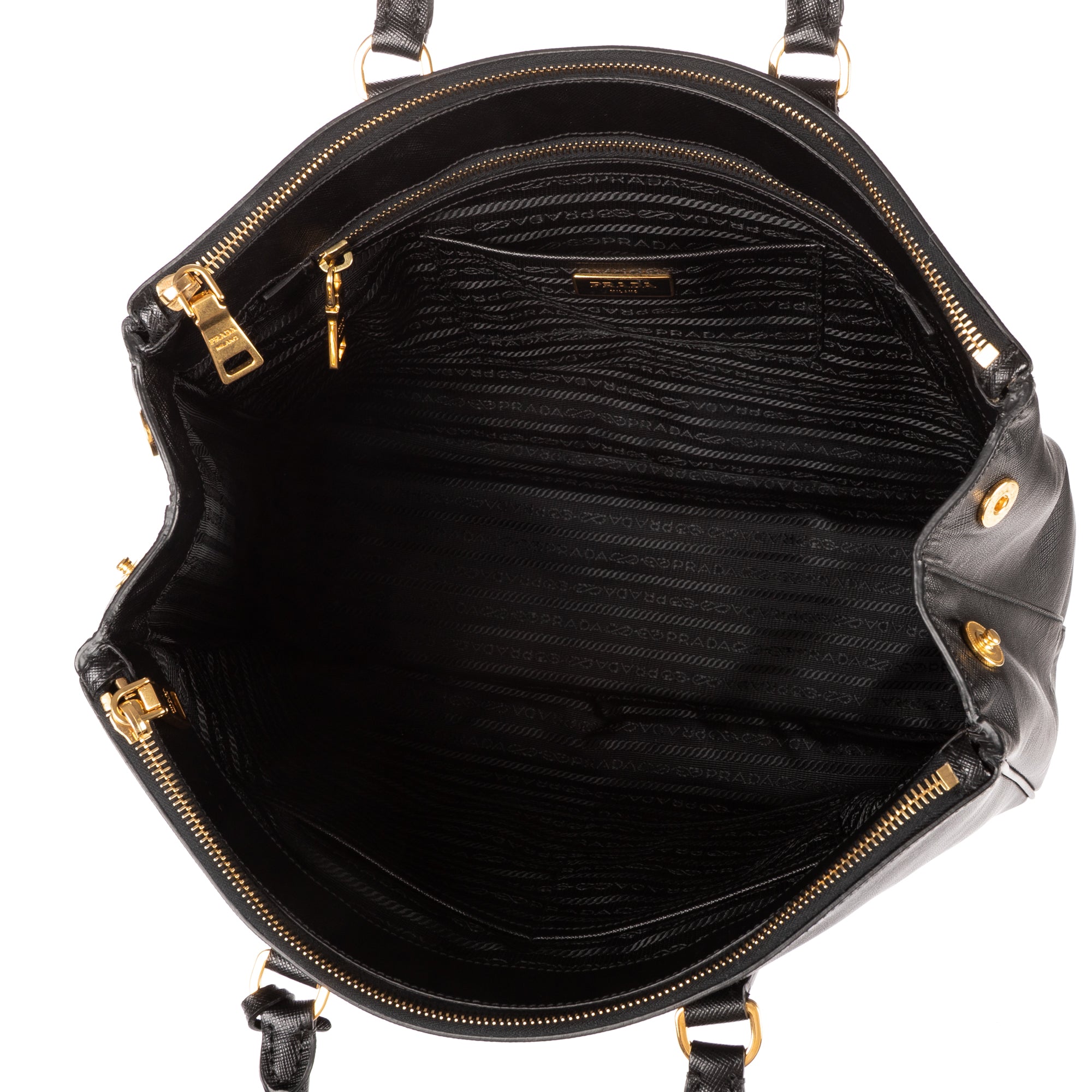 Shoulder Bag Large Galleria Double Zip Tote Large Black Saffiano Lux Leather