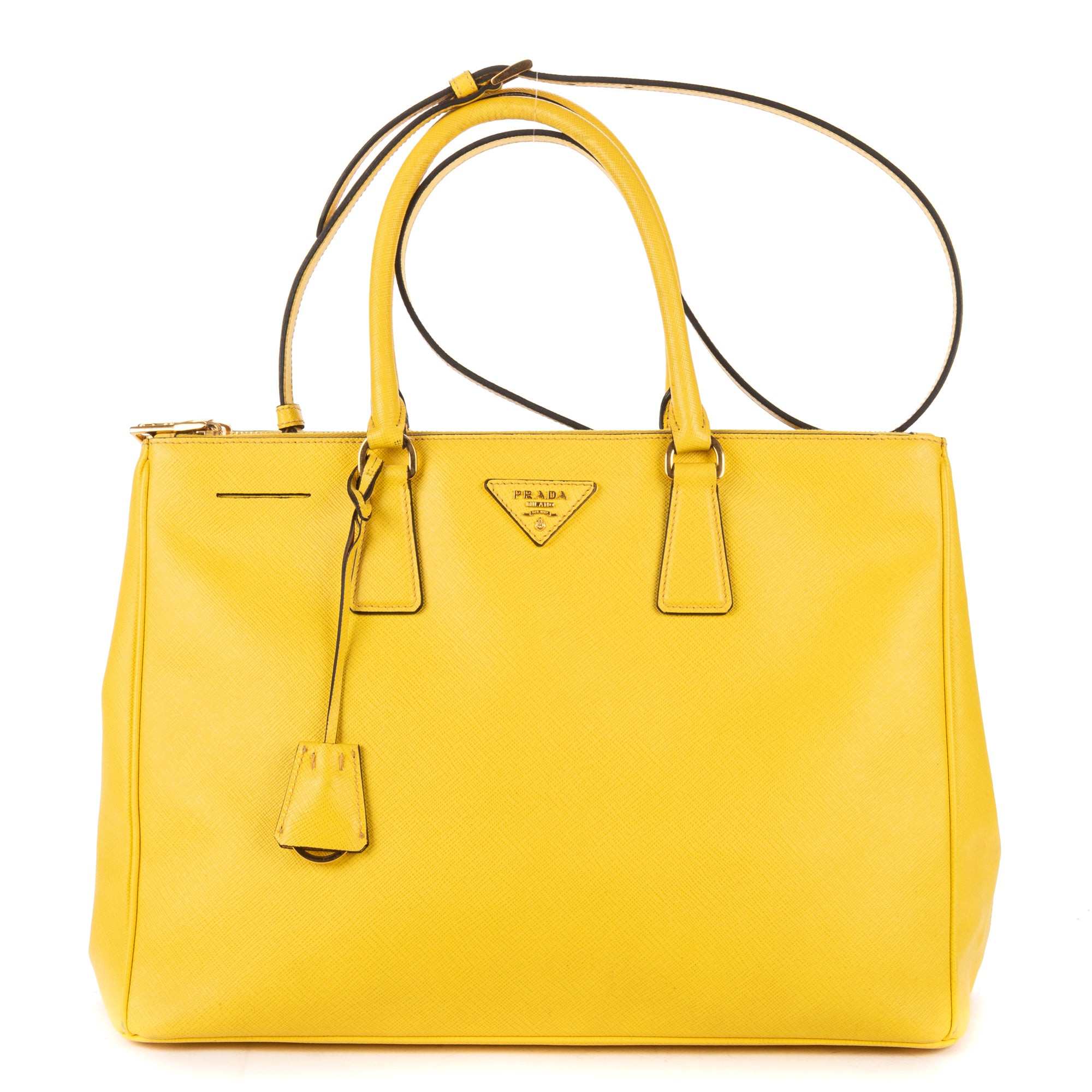 Shoulder Bag Large Galleria Double Zip Tote Large Yellow Saffiano Lux Leather