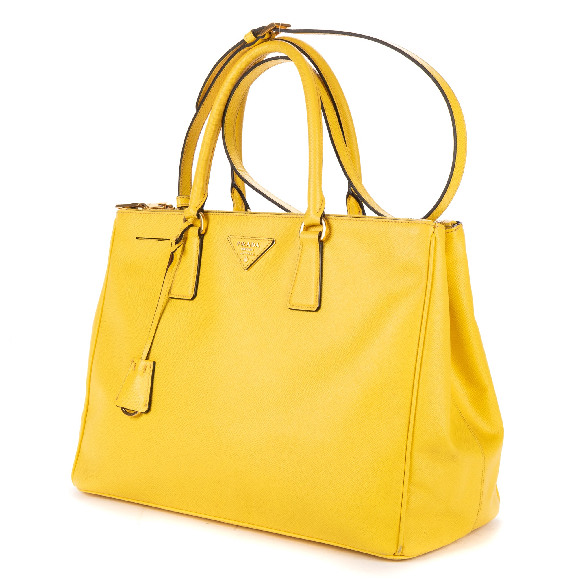 Shoulder Bag Large Galleria Double Zip Tote Large Yellow Saffiano Lux Leather