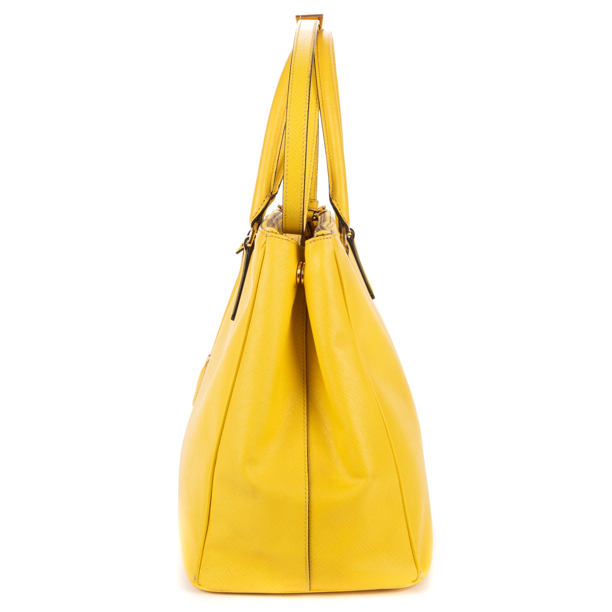 Shoulder Bag Large Galleria Double Zip Tote Large Yellow Saffiano Lux Leather