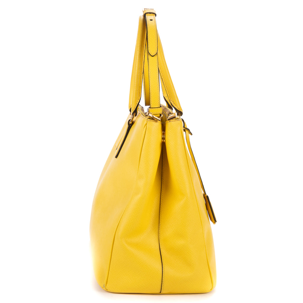 Shoulder Bag Large Galleria Double Zip Tote Large Yellow Saffiano Lux Leather