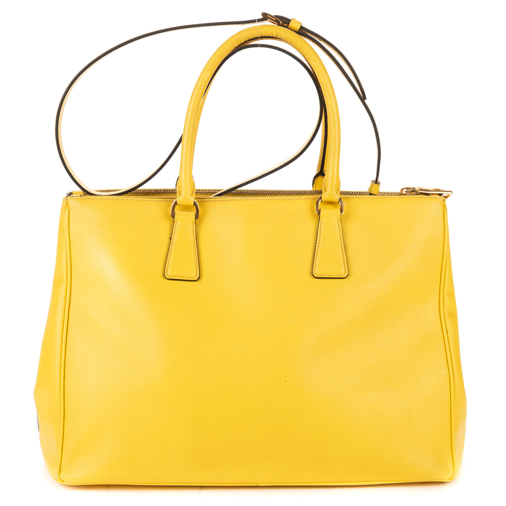 Shoulder Bag Large Galleria Double Zip Tote Large Yellow Saffiano Lux Leather