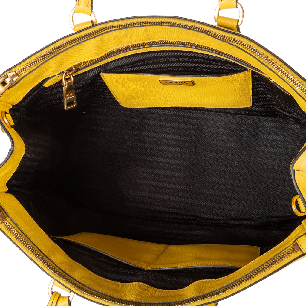 Shoulder Bag Large Galleria Double Zip Tote Large Yellow Saffiano Lux Leather