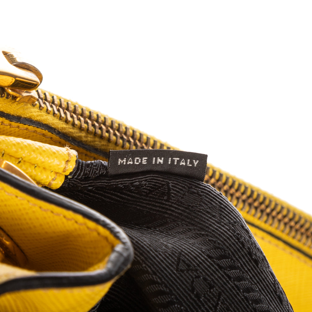 Shoulder Bag Large Galleria Double Zip Tote Large Yellow Saffiano Lux Leather