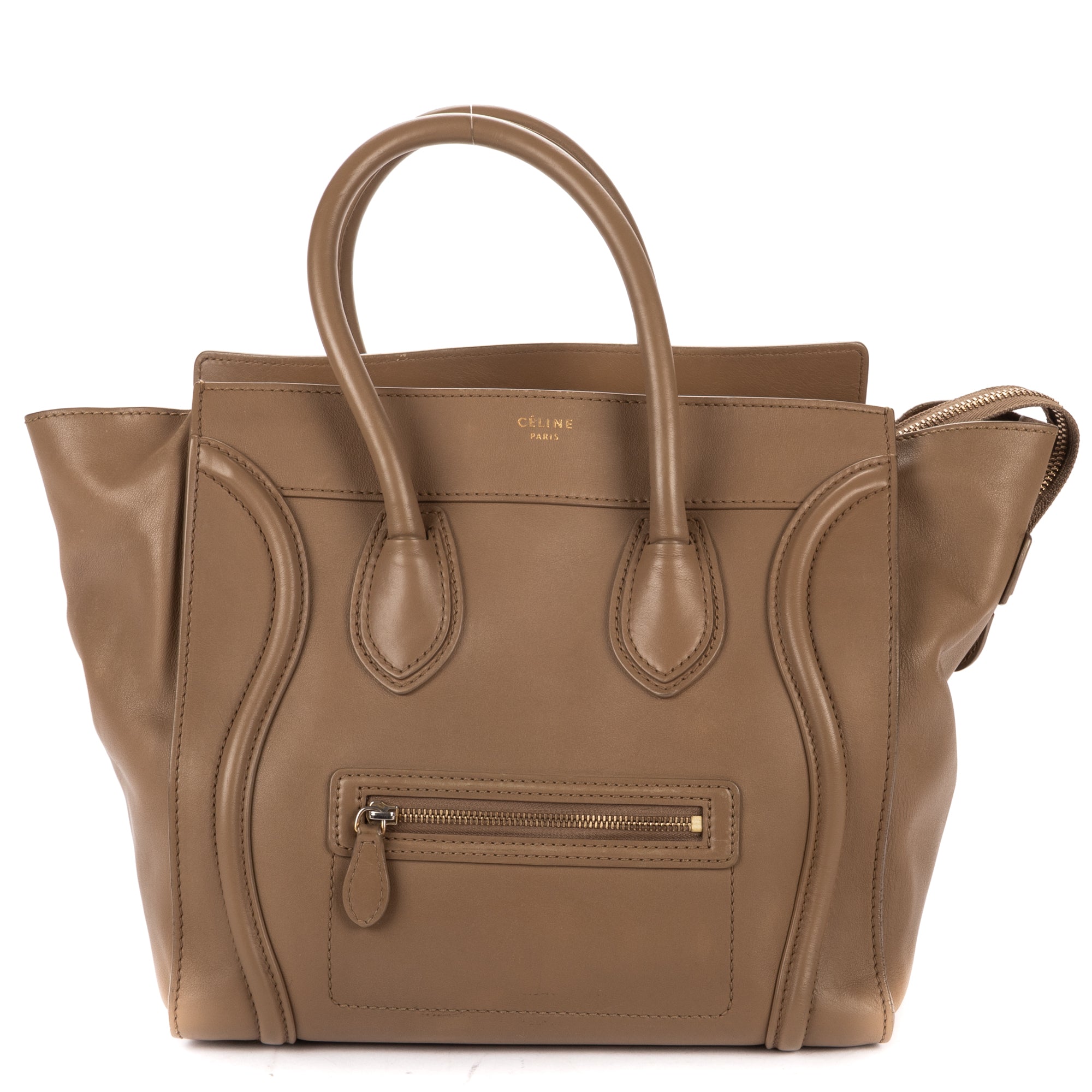 Handbag Medium Phantom Luggage Medium Beige Calfskin Leather