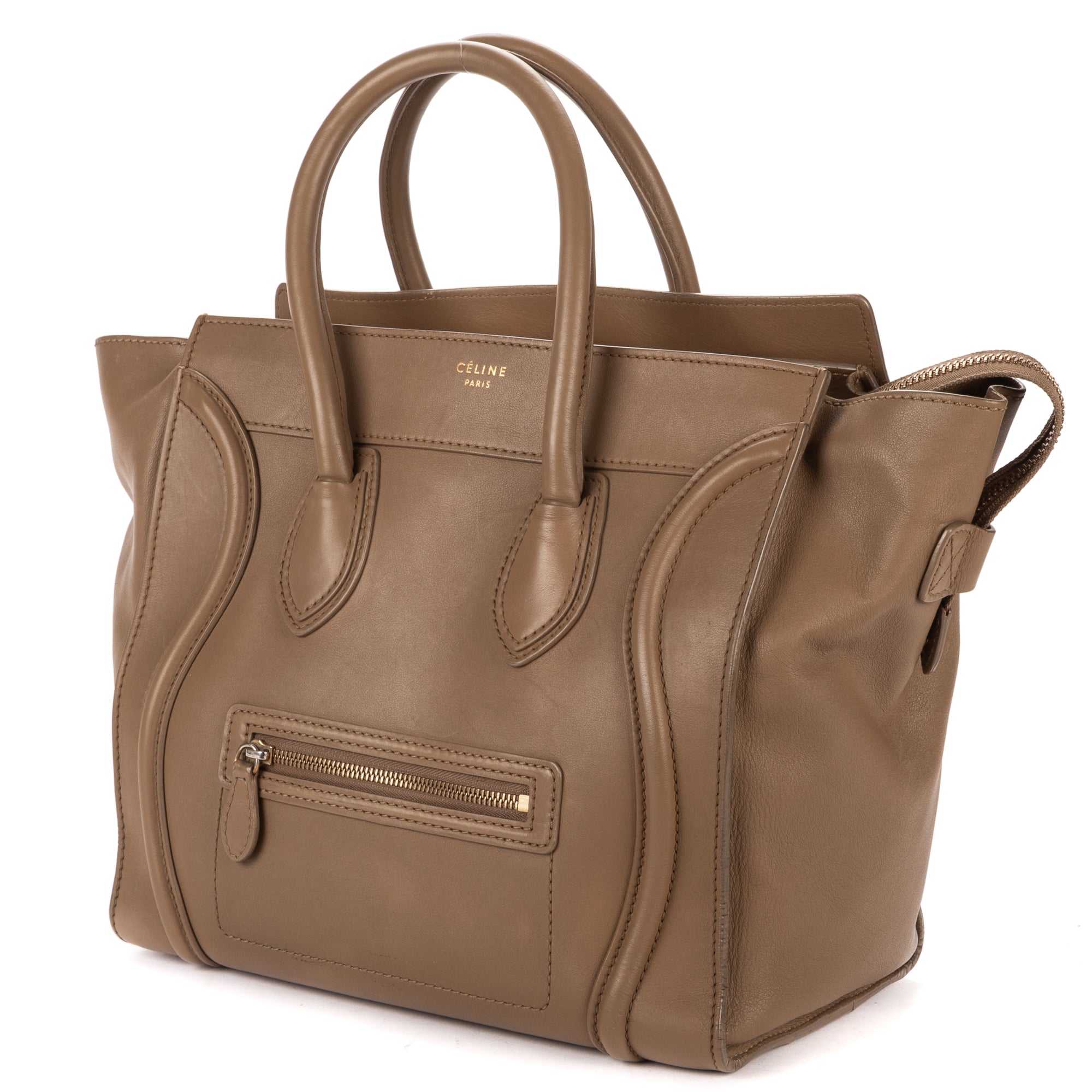 Handbag Medium Phantom Luggage Medium Beige Calfskin Leather
