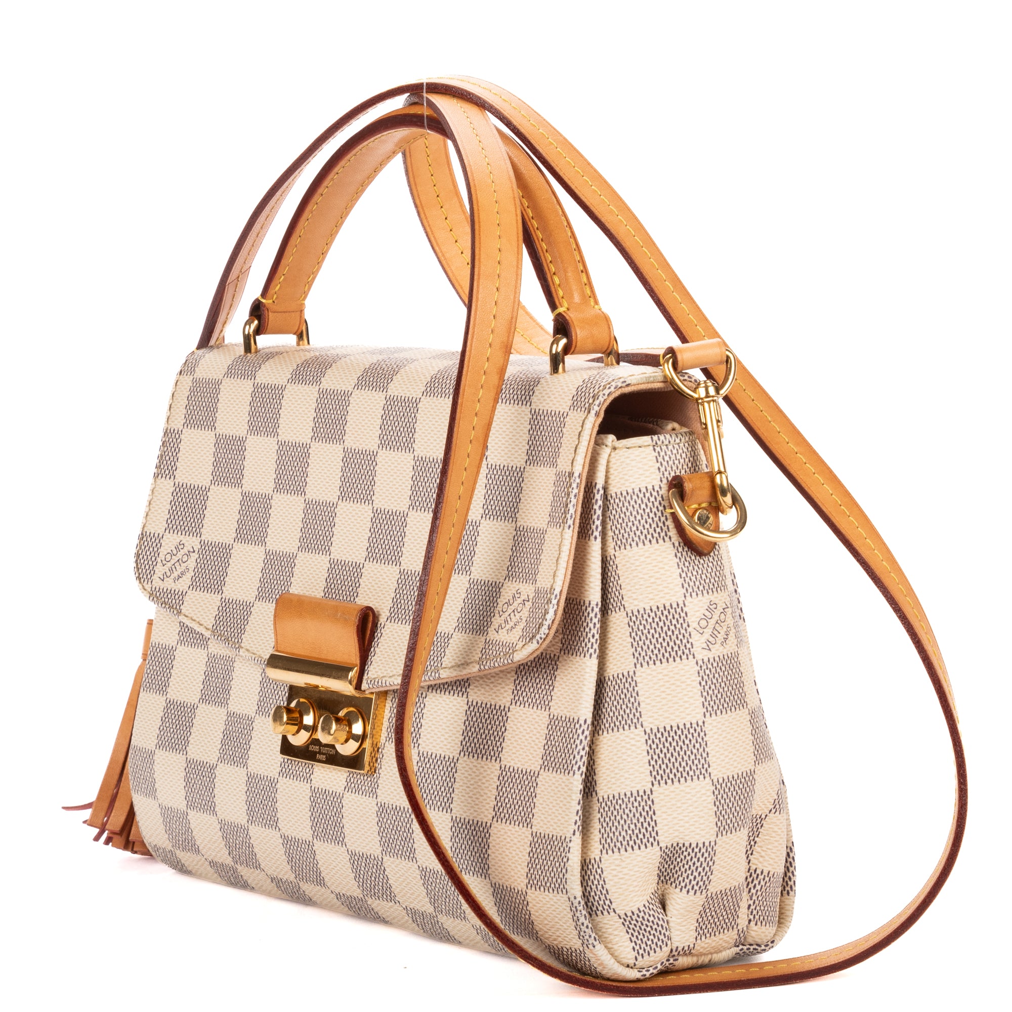 Shoulder Bag Croisette PM Ivory Damier Azur