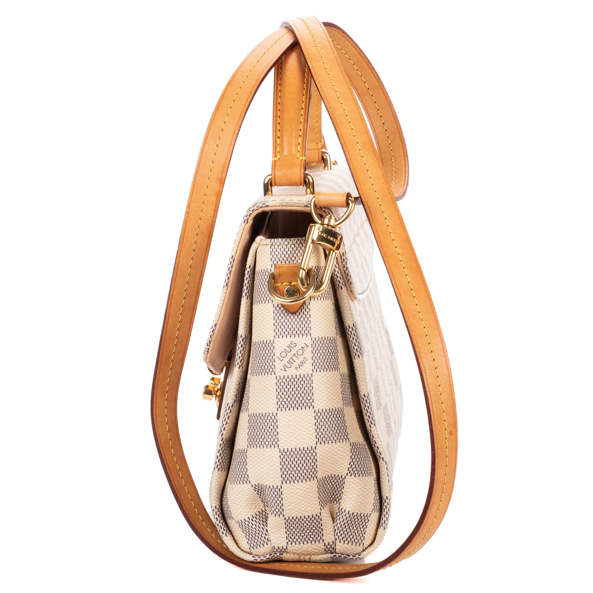 Shoulder Bag Croisette PM Ivory Damier Azur