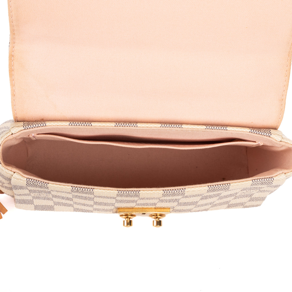 Shoulder Bag Croisette PM Ivory Damier Azur