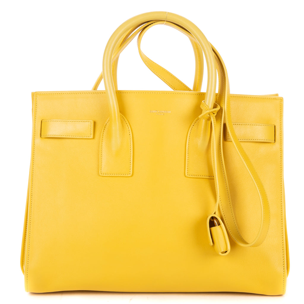 Shoulder Bag Sac de Jour Yellow Calfskin Leather
