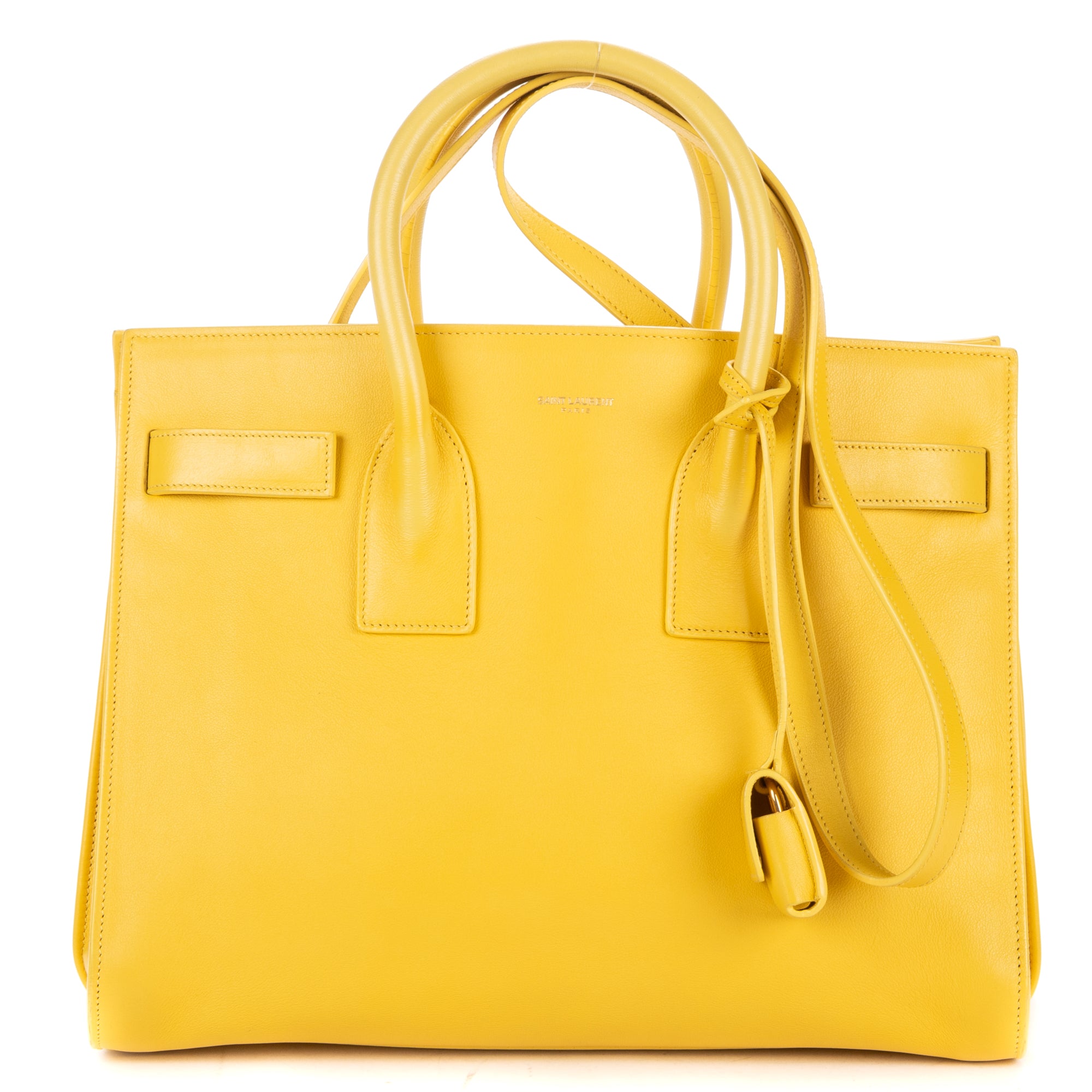 Shoulder Bag Sac de Jour Yellow Calfskin Leather