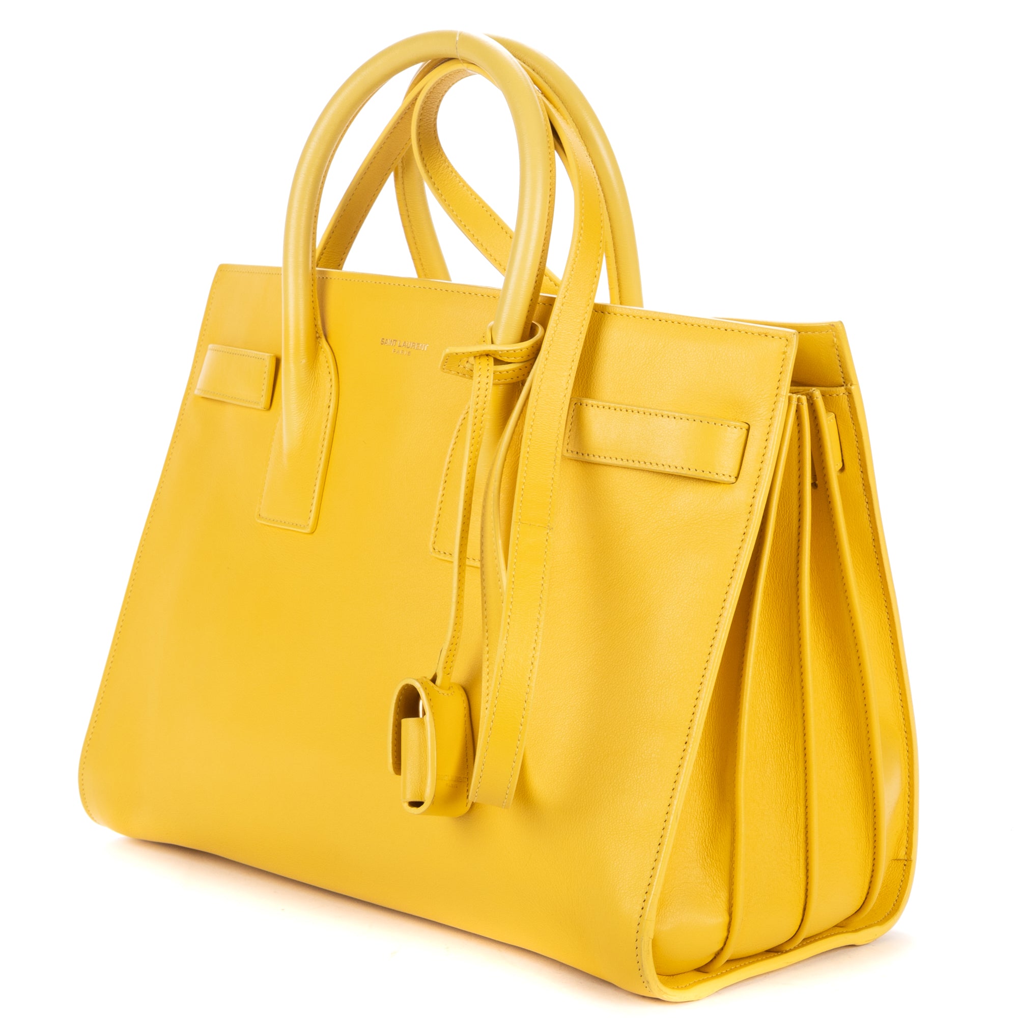Shoulder Bag Sac de Jour Yellow Calfskin Leather