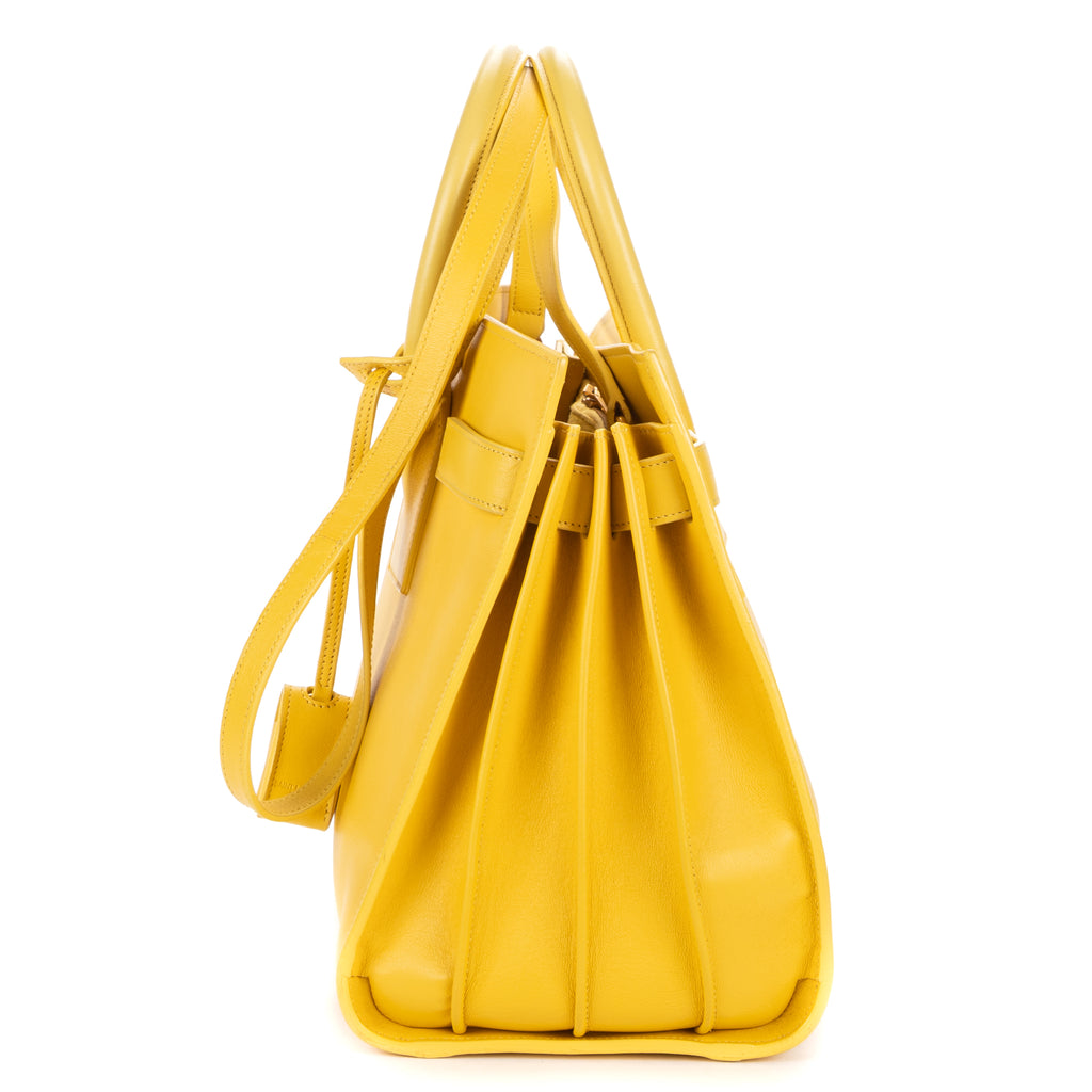 Shoulder Bag Sac de Jour Yellow Calfskin Leather