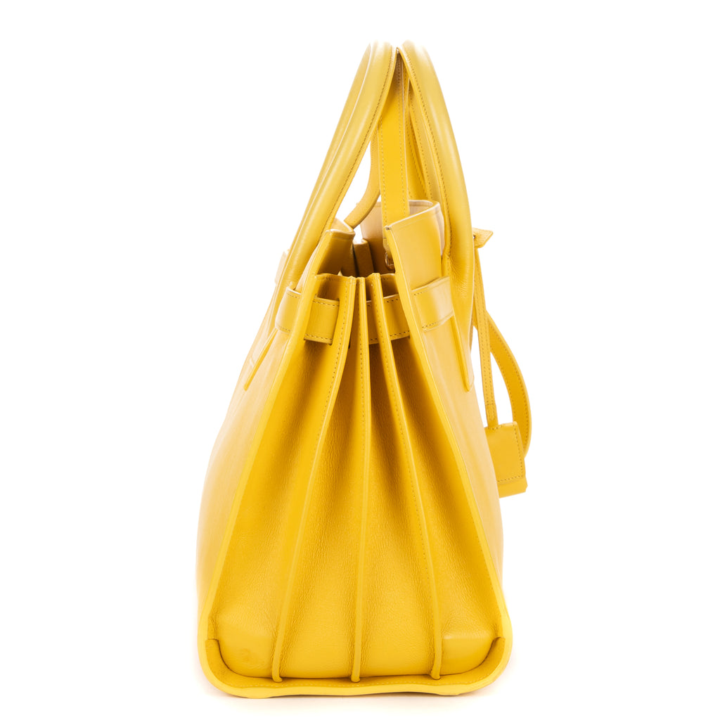 Shoulder Bag Sac de Jour Yellow Calfskin Leather